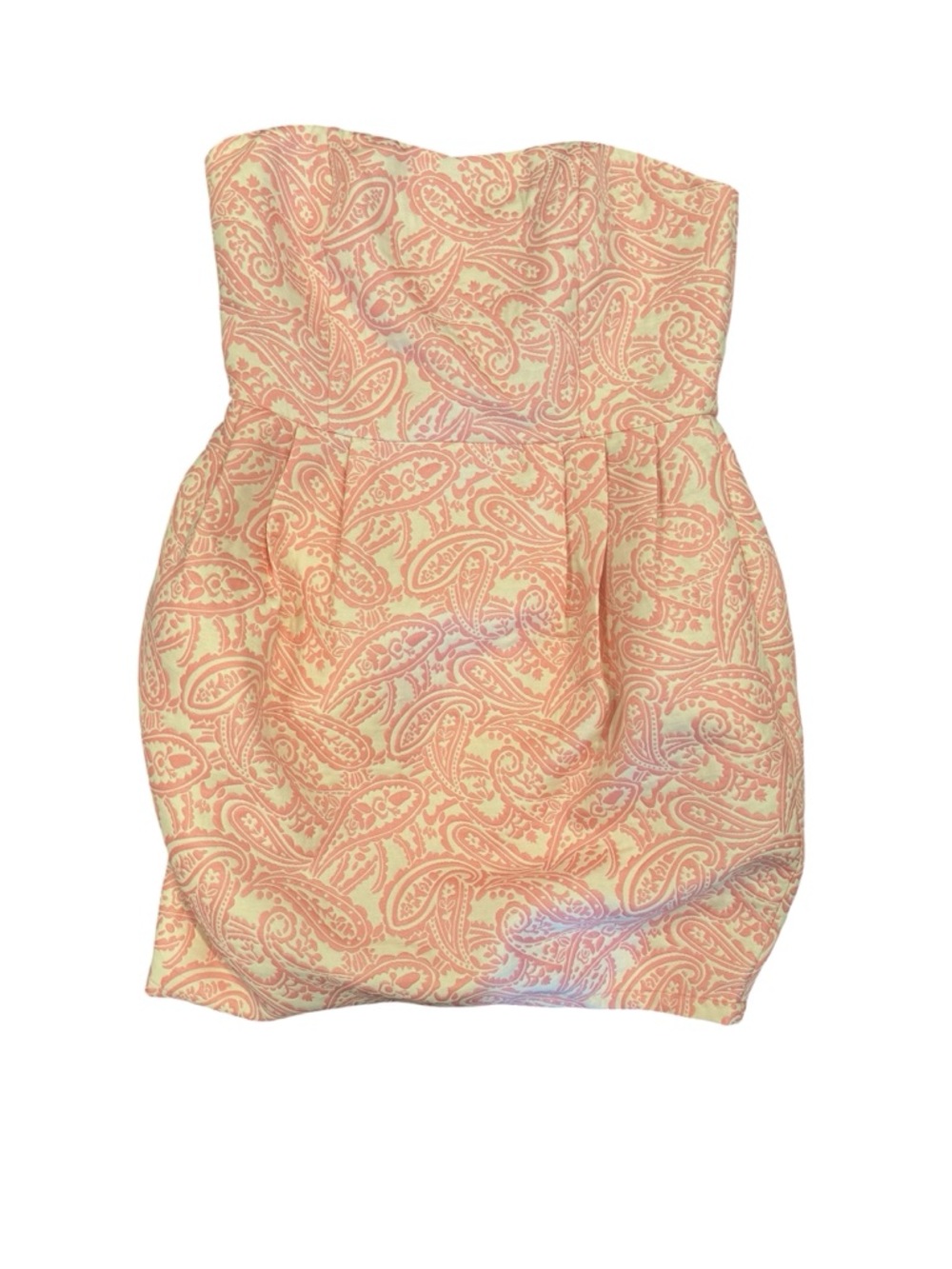 Tulle Strapless Bubble Dress in Pink and Cream Paisley NWT!!